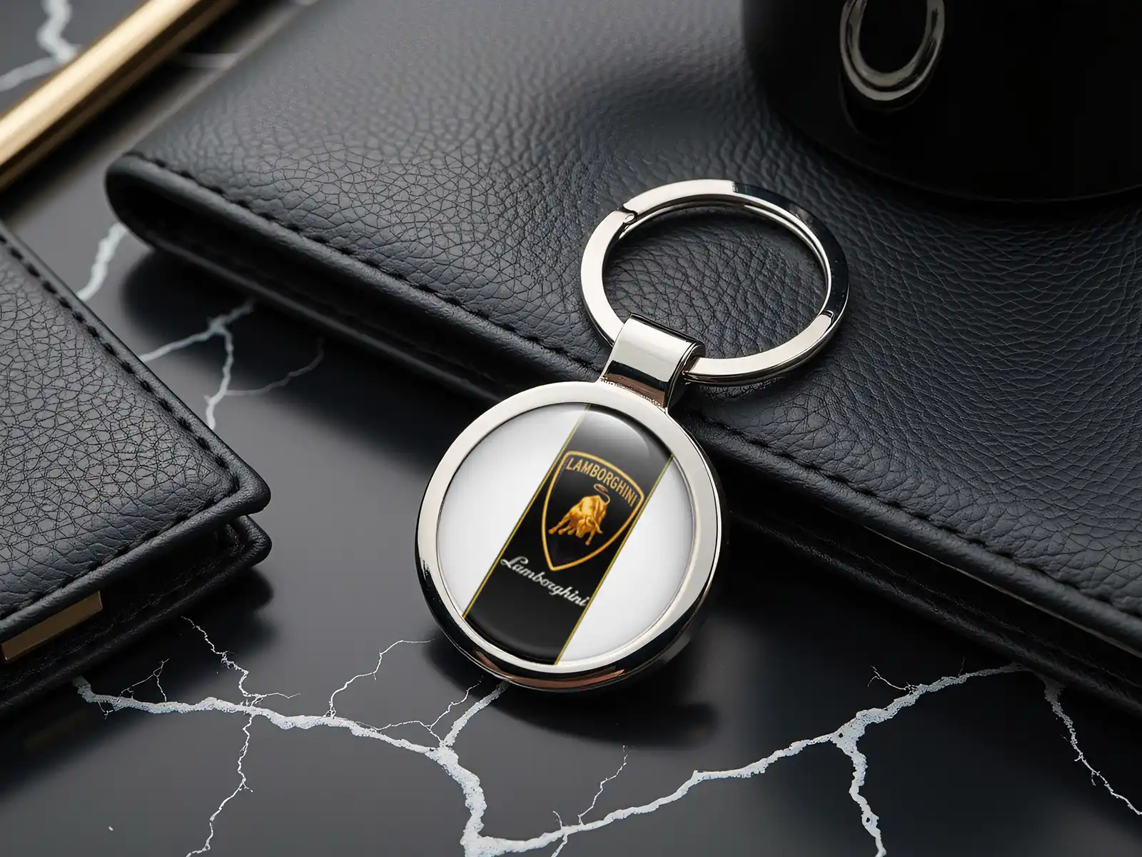Lamborghini Porte-clés Chien Métal Résistant Mignon Max